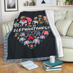 I’m An Elephantaholic Fleece Throw Blanket –&hellip;