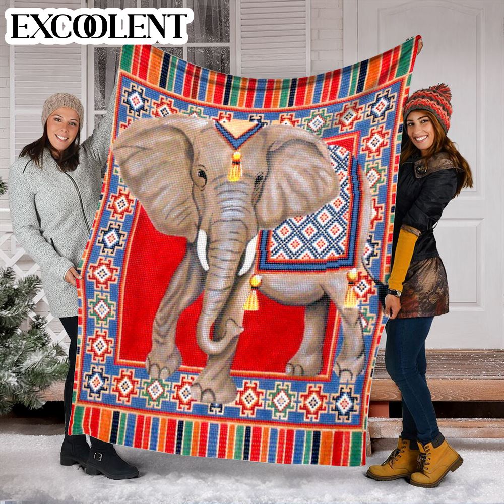 Indian Elephants Fleece Throw Blanket – Weighted Blanket To Sleep – Best Gifts For Family Indian Elephants Fleece Throw Blanket – Weighted Blanket To Sleep – Best Gifts For Family