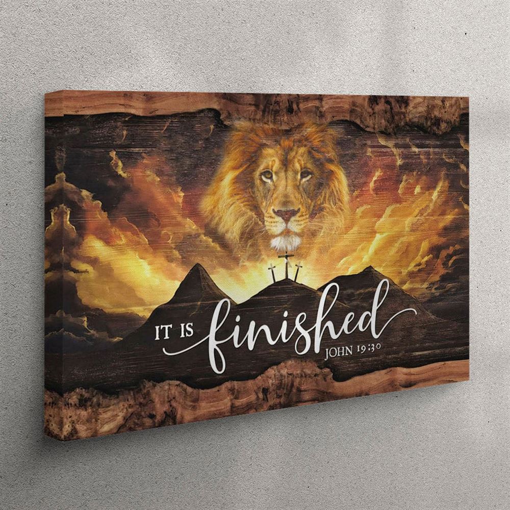 It Is Finished Wall Art – John 1930 Jesus Lion Easter Canvas Wall Art – Christian Wall Art Canvas