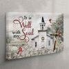 It Is Well With My Soul Farmhouse Style Canvas Wall Art – Christian Wall Art Canvas