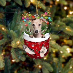 Italian Greyhound In Snow Pocket Christmas Ornament&hellip;