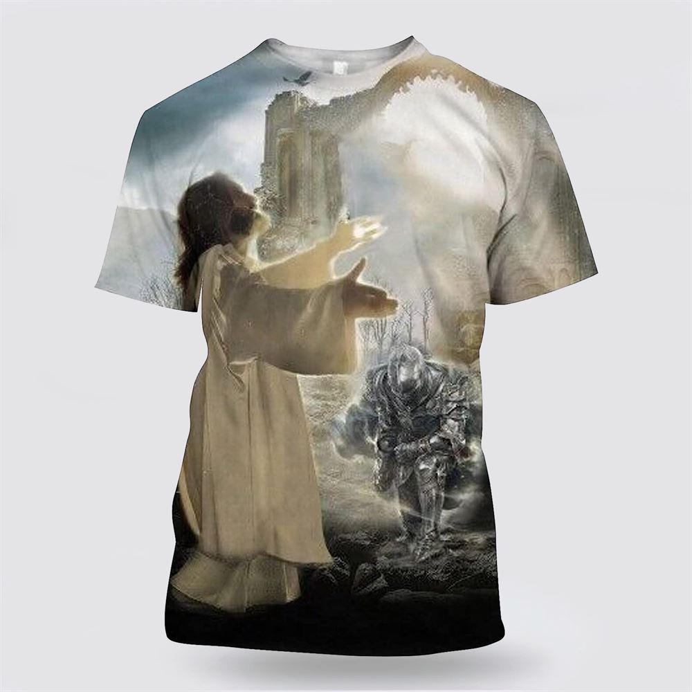 Jesus And Knight Templar Jesus Is My Savior All Over Print 3D T Shirt – Gifts For Christians Jesus And Knight Templar Jesus Is My Savior All Over Print 3D T Shirt – Gifts For Christians