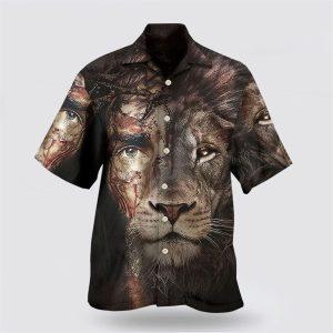 Jesus And Lion Hawaiian Shirt Christian Hawaiian&hellip;