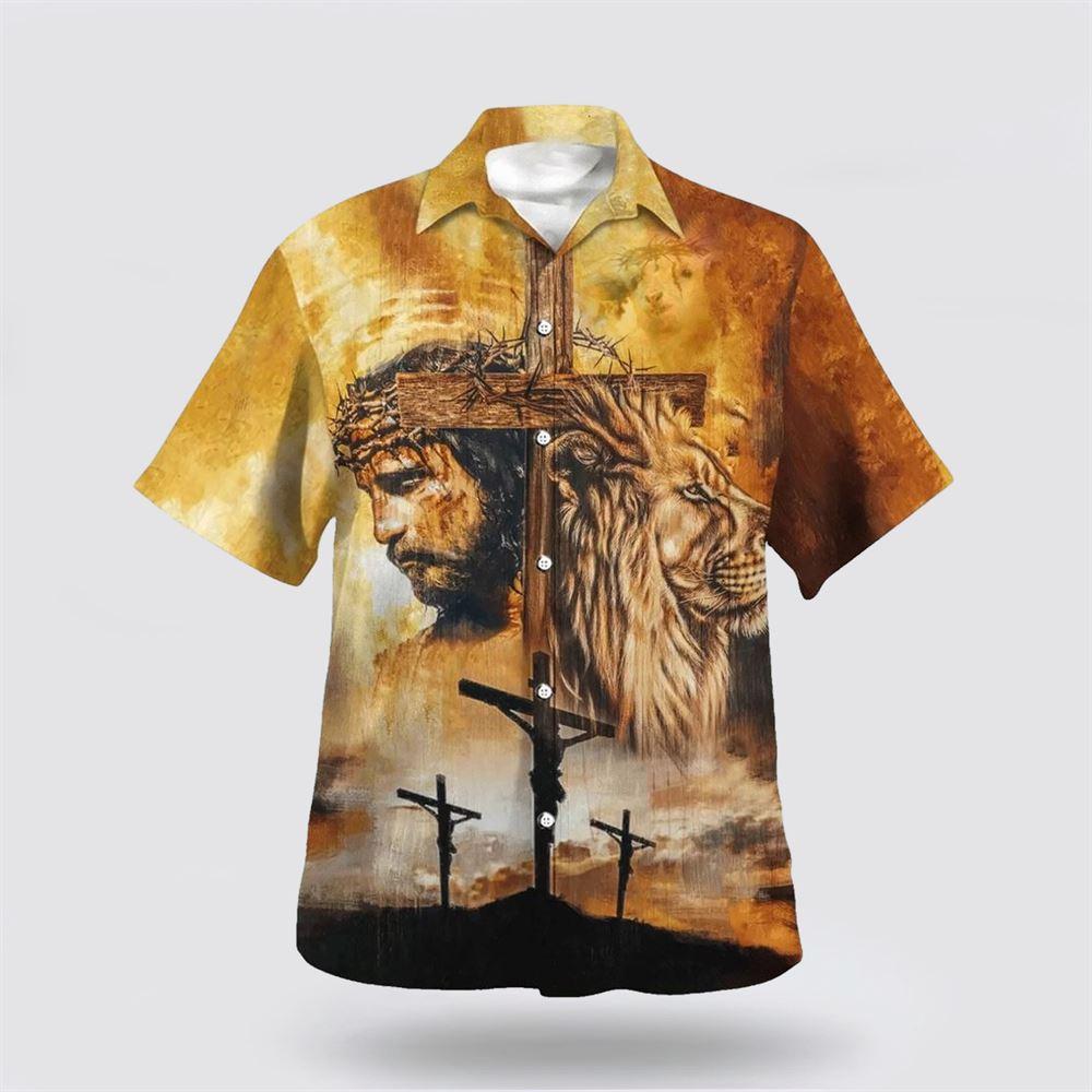 Jesus And Lion Hawaiian Shirts For Men – Gifts For Christians
