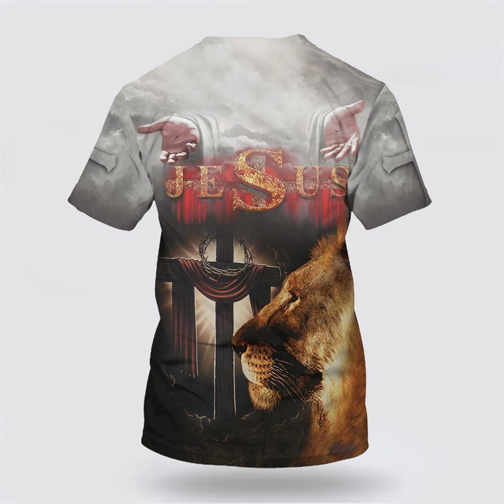 Jesus Arms Open Lion Cross All Over Print 3D T Shirt – Gifts For Christians Jesus Arms Open Lion Cross All Over Print 3D T Shirt – Gifts For Christians