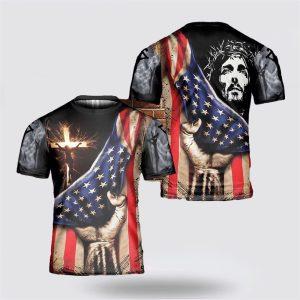 Jesus Christ American Flag Cross All Over&hellip;
