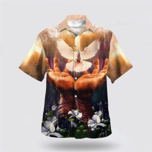 Jesus Christ Hand Hold Dove Hawaiian Shirts&hellip;