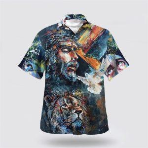 Jesus Christ Lion And Dove Hawaiian Shirts&hellip;