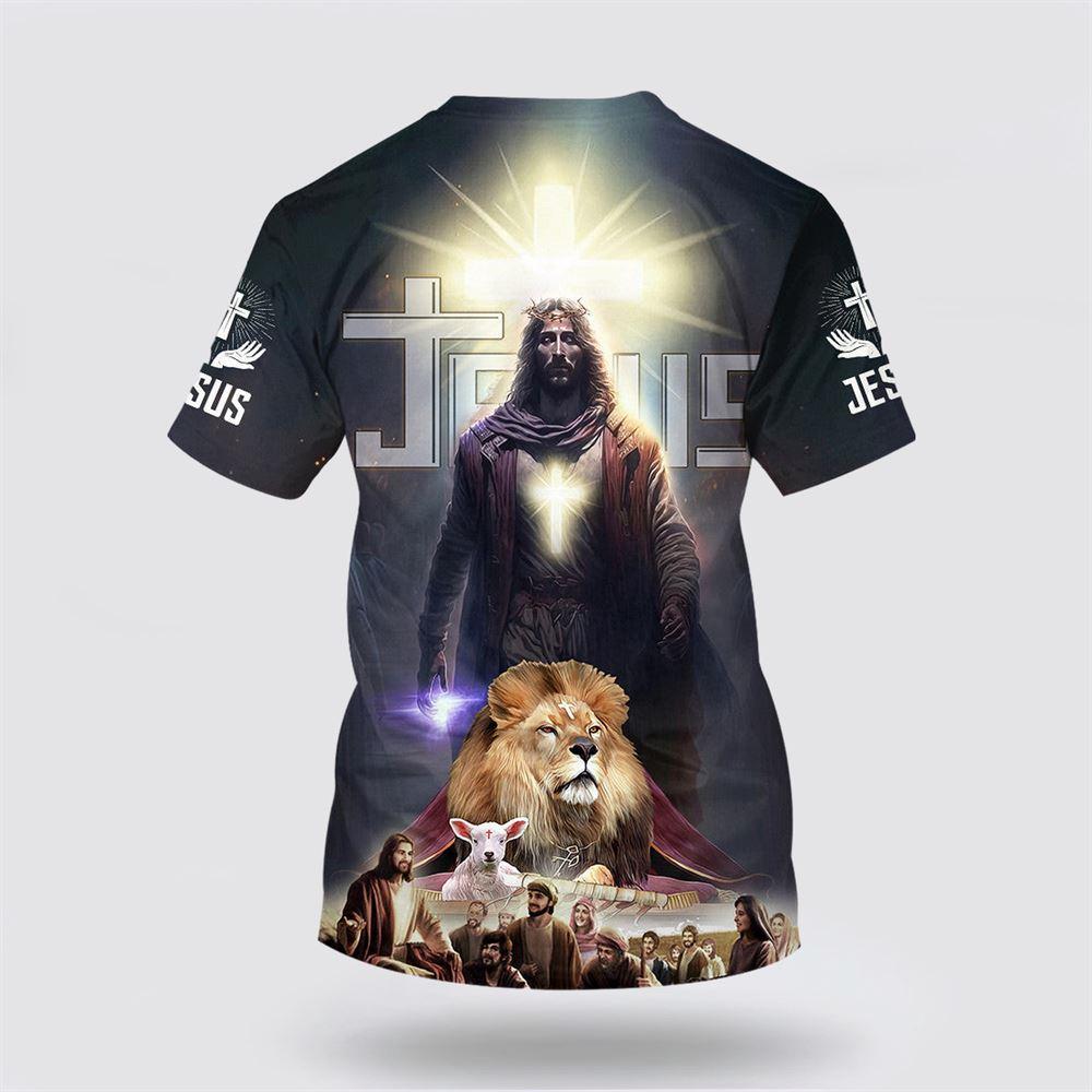 Jesus Christ Lion And Lamb All Over Print 3D T Shirt – Gifts For Christians