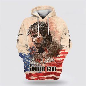 Jesus Christ One Nation Under God Hoodies&hellip;