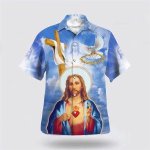 Jesus Christ Sacred Heart Pigeon Hawaiian Shirts&hellip;