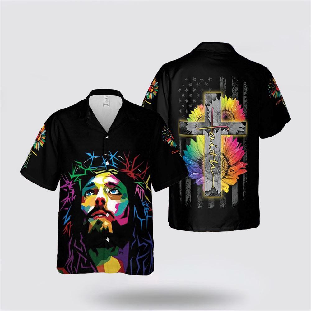 Jesus Christ Sunflower Colorful Hawaiian Shirts – Gifts For Christians