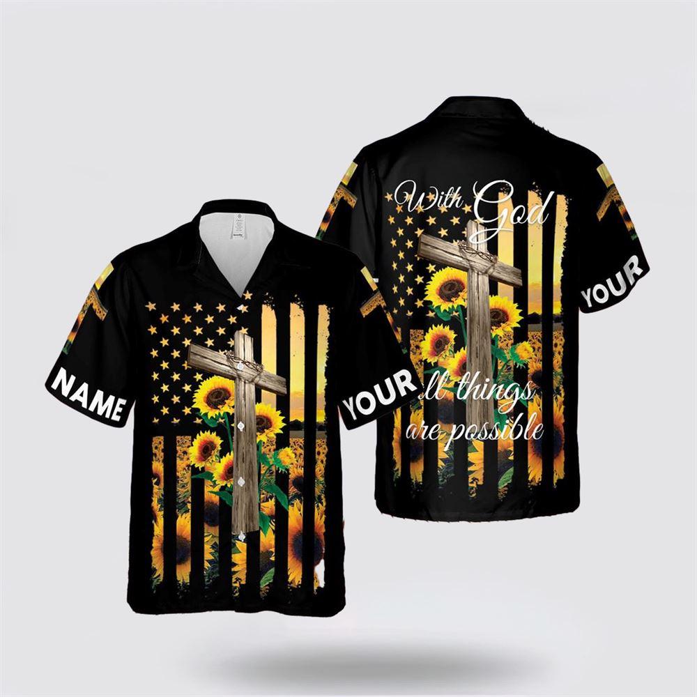 Jesus Cross Sunflower America Hawaiian Shirts – Gifts For Christians
