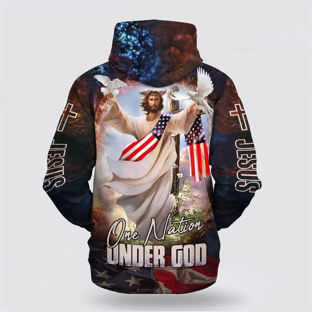 Jesus Dove Hoodie One Nation Under God All Over Print 3D Hoodie – Gifts For Christian Families