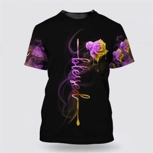 Jesus Faith Cross T Shirt God Jesus Rose All Over Print 3D T Shirt – Gifts For Christians