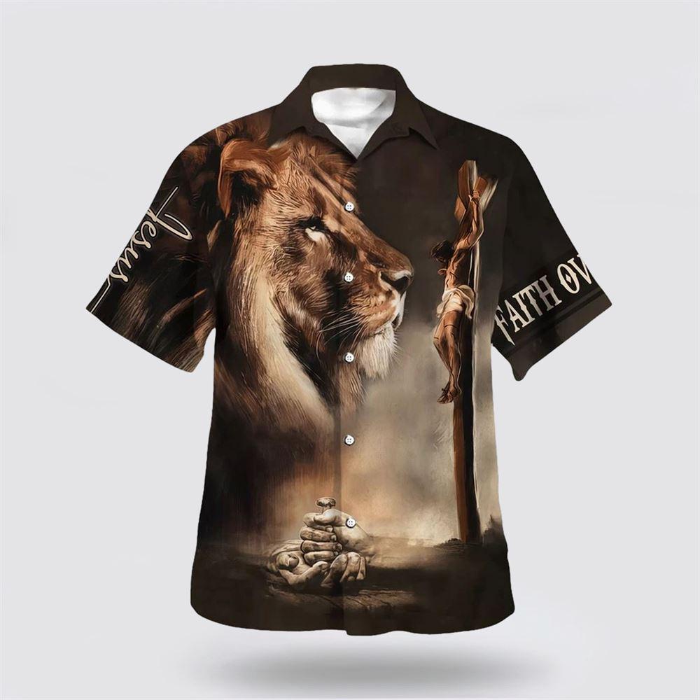 Jesus Faith Over Lion Hawaiian Shirt – Gifts For Christians
