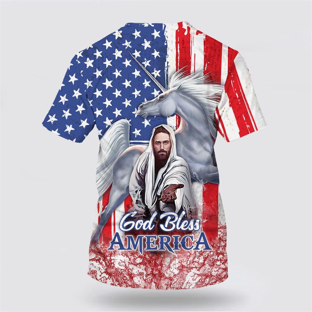 Jesus God Bless America All Over Print 3D T Shirt – Gifts For Christian Friends