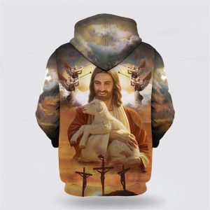 Jesus Holding Lamb All Over Print Hoodie Shirt Gifts For Christian Families 2 u9shgt.jpg