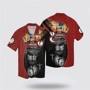 Jesus In Heart Red Christian Hawaiian Shirt&hellip;