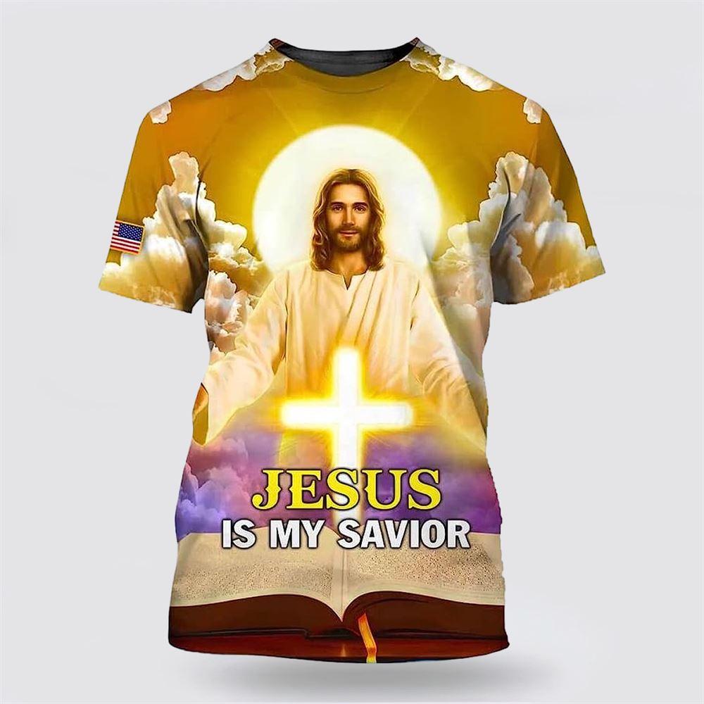 Jesus Is My Savior Cross All Over Print 3D T Shirt – Gifts For Christian Businesses