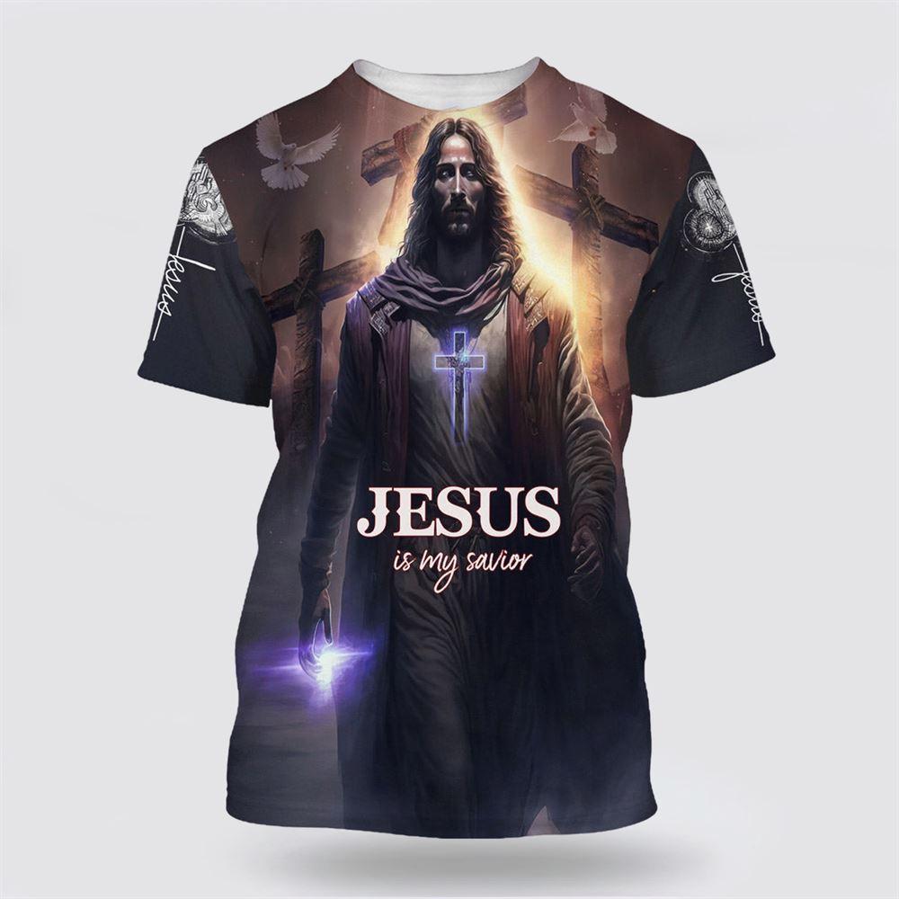Jesus Is My Savior Cross All Over Print 3D T Shirt – Gifts For Christian Friends