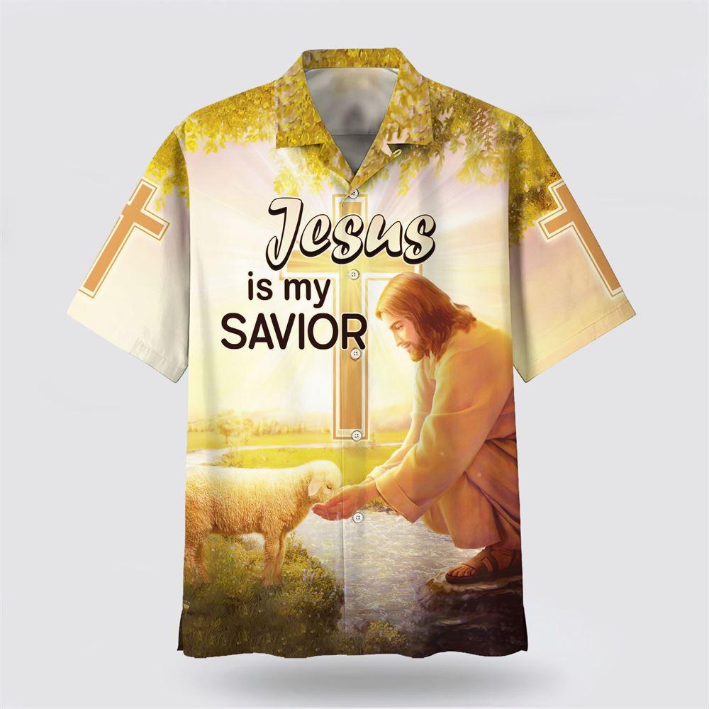 Jesus Is My Savior Jesus Lamb Drinking Water Hawaiian Shirts – Gifts For People Who Love Jesus