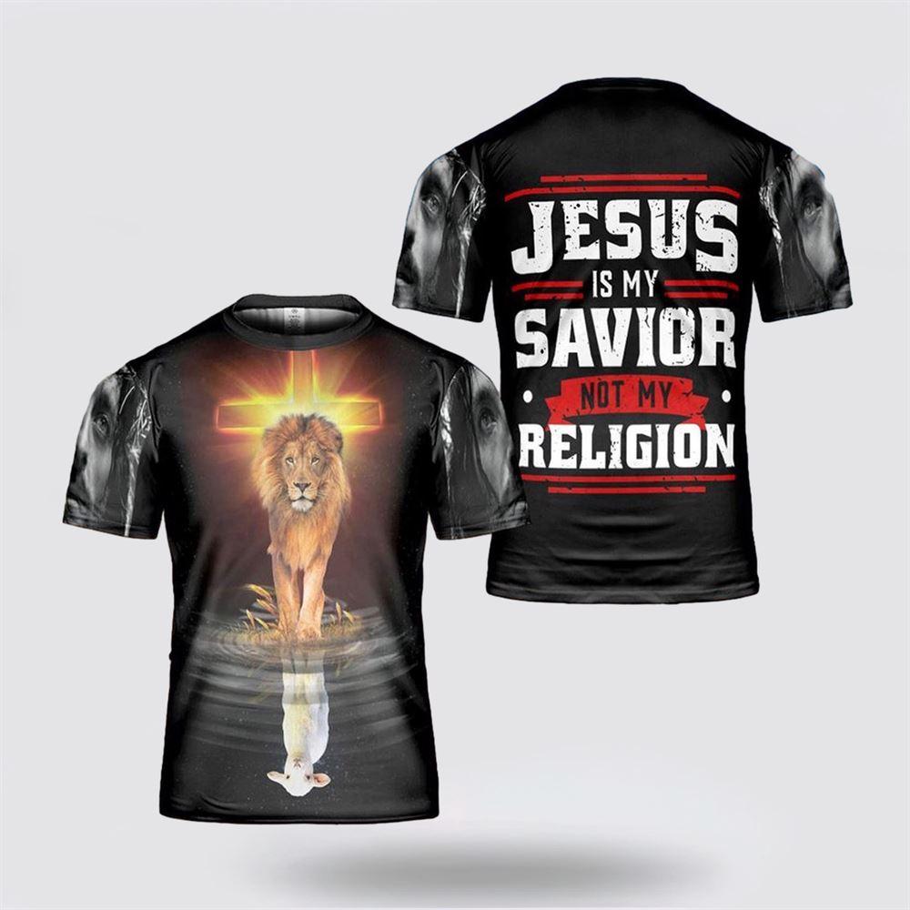 Jesus Is My Savior Jesus Lion Lamp All Over Print 3D T Shirt – Gifts For Christian Friends