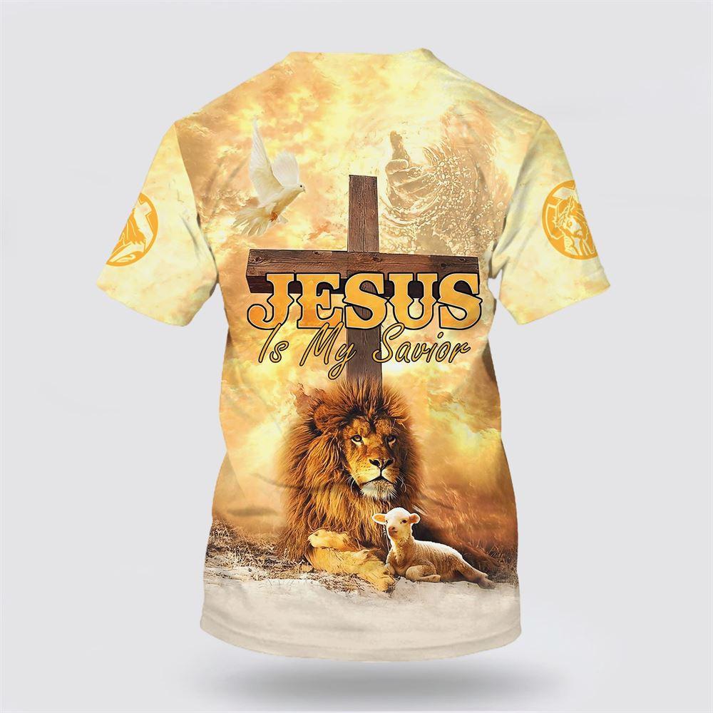 Jesus Is My Savior Shirts Hand Of God Lion Lamb All Over Print 3D T Shirt – Gifts For Christian Friends