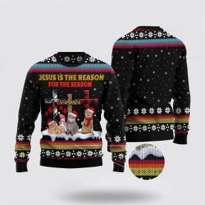 Jesus Is The Reason For The Season Cat Ugly Christmas Sweater Gifts For Christians 3 pvufel.jpg