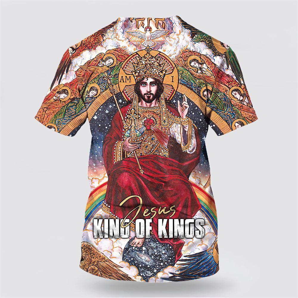 Jesus King Of Kings All Over Print 3D T Shirt – Gifts For Christian Friends