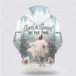 Jesus Lambs God Is Good All The Time All Over Print 3D Hoodie Gifts For Christian Families 2 exmwte.jpg
