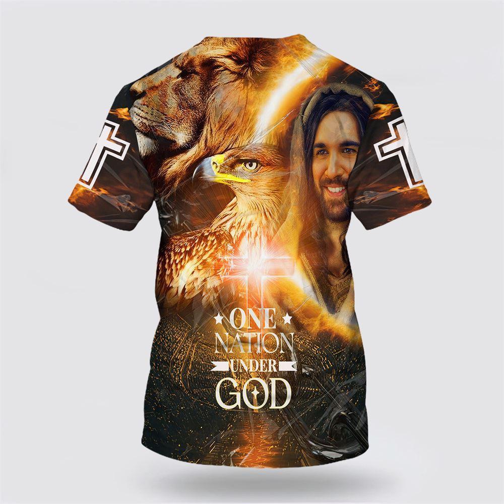 Jesus Laugh One Nation Under God All Over Print 3D T Shirt – Gifts For Christian Friends
