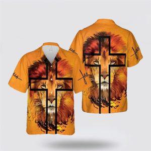 Jesus Lion Cross Portrait Hawaiian Shirt –&hellip;