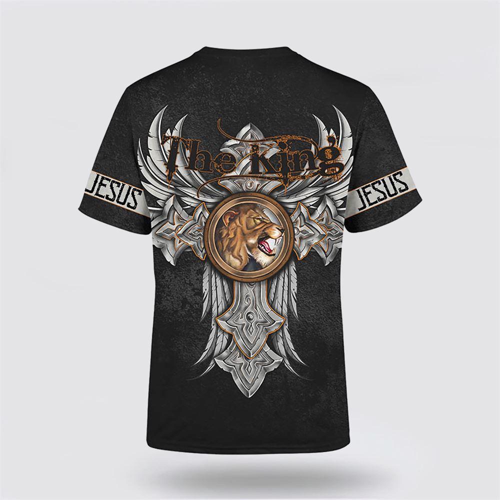 Jesus Lion King Angel Wing Tattoo All Over Print 3D T Shirt – Gifts For Christian Friends
