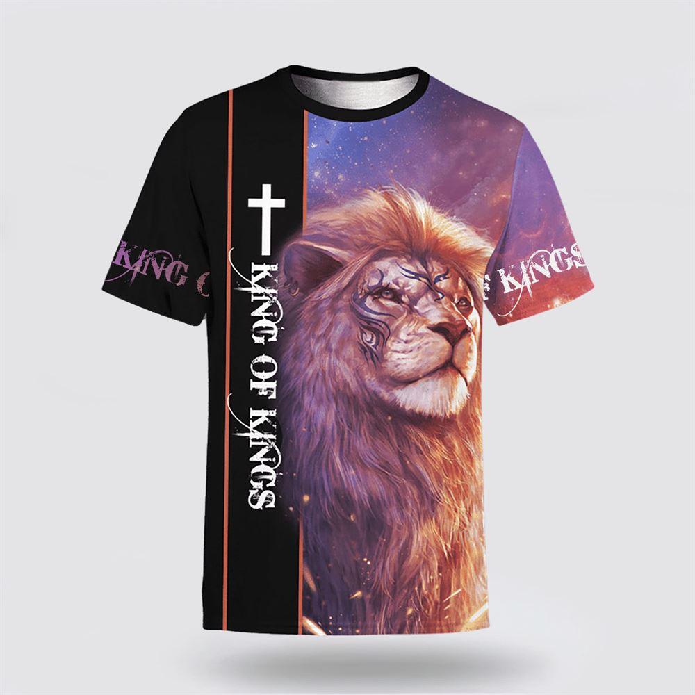 Jesus Lion King Of Kings All Over Print 3D T Shirt – Gifts For Christian Friends