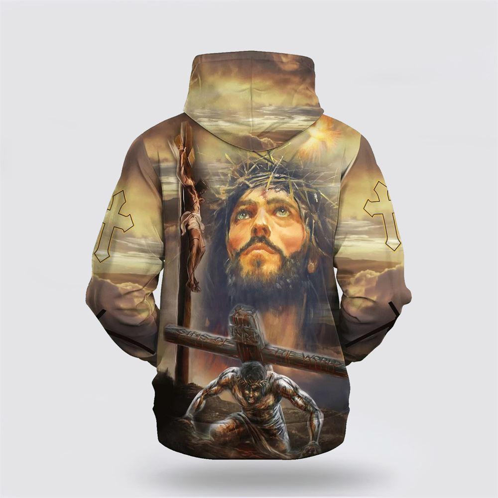 Jesus On The Cross All Over Print 3D Hoodie – Gifts For Christian Families