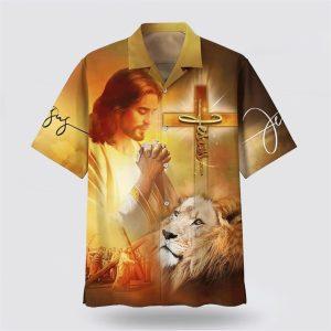 Jesus Prayer Lion Cross Hawaiian Shirts –&hellip;