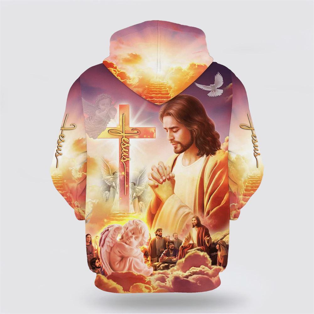 Jesus Prays For His Disciples All Over Print 3D Hoodie – Gifts For Christian Families