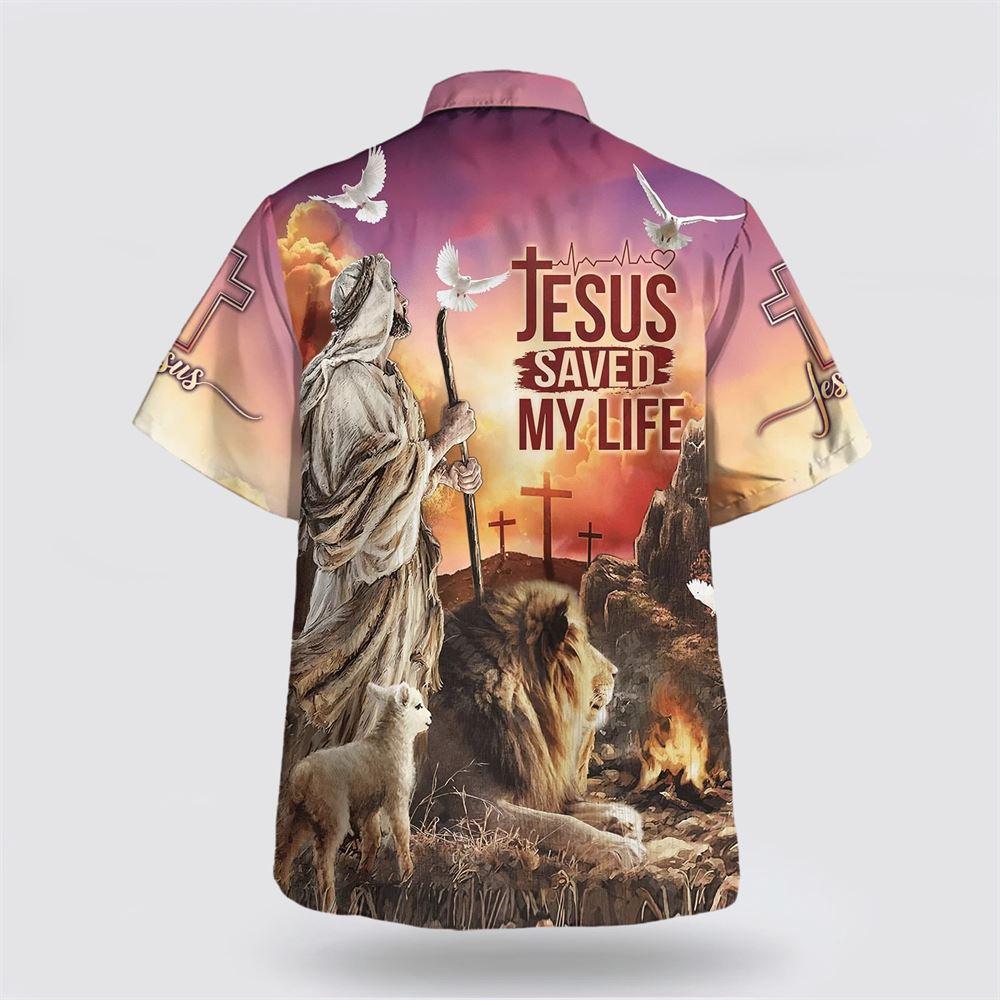 Jesus Saved My Life With The Lamb And Lion Hawaiian Shirt – Gifts For Jesus Lovers