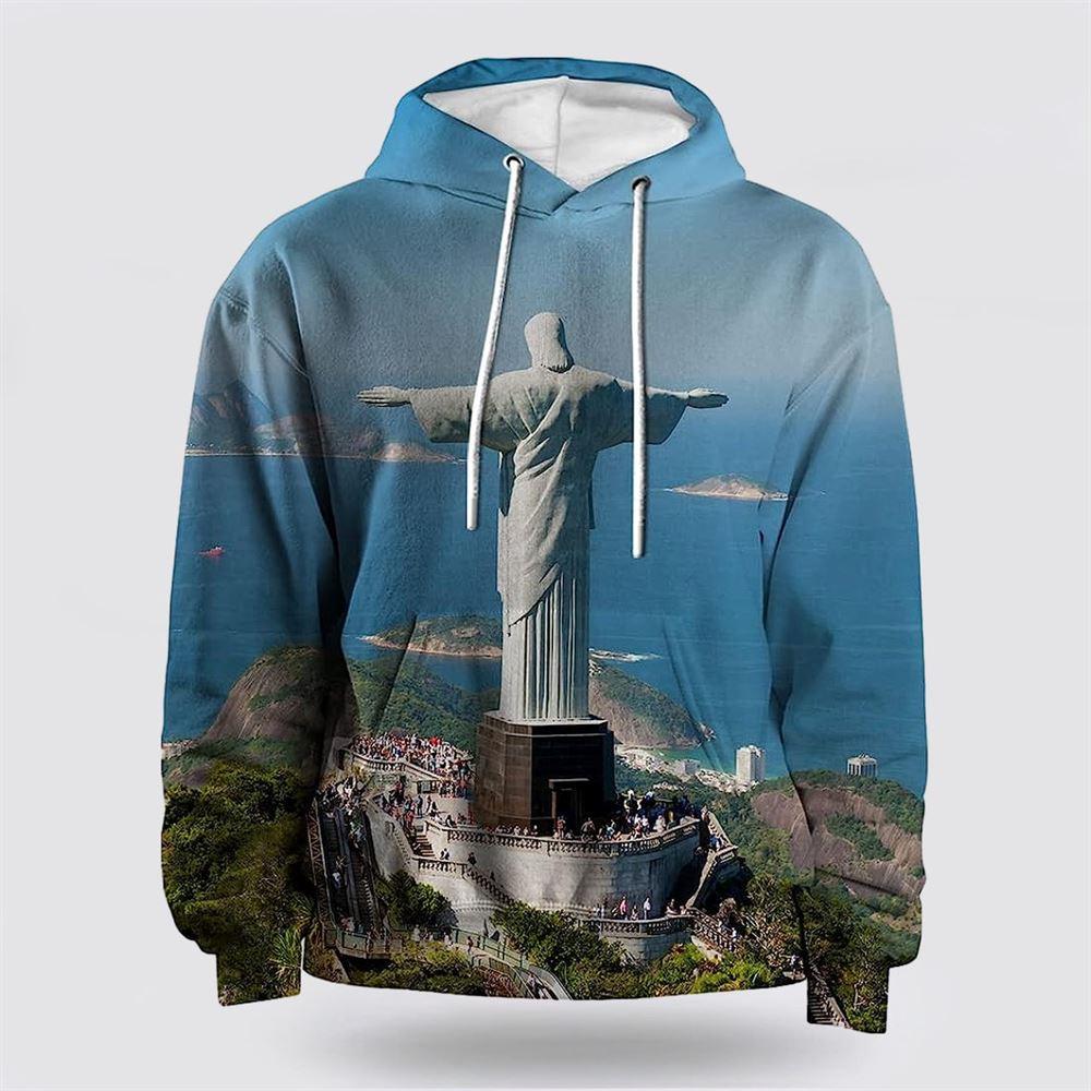 Jesus Statue All Over Print 3D Hoodie For Women Men – Gifts For Christians