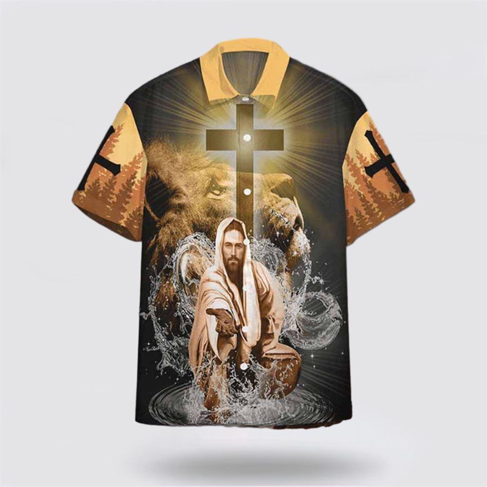 Jesus Stretched Out His Hand Christian Hawaiian Shirt – Gifts For Jesus Lovers