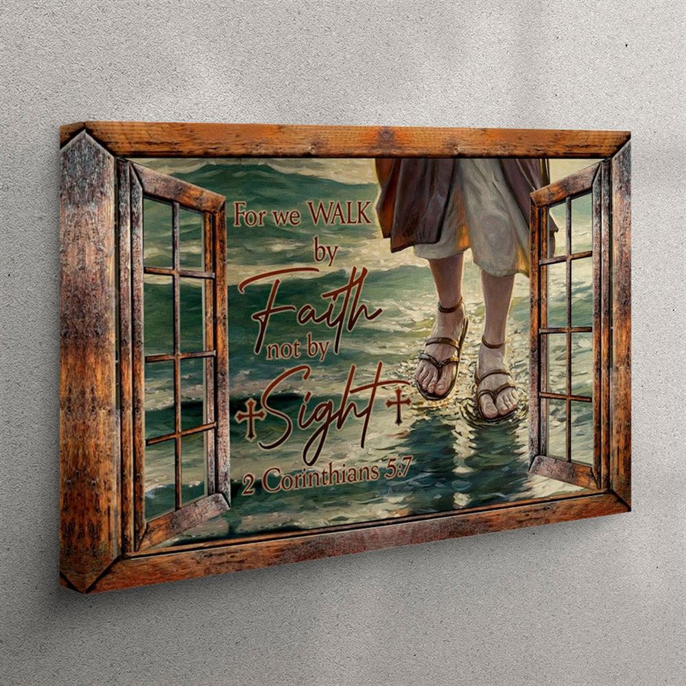 Jesus Walks On Water – Walk By Faith Not By Sight Canvas Wall Art – Christian Wall Art Canvas