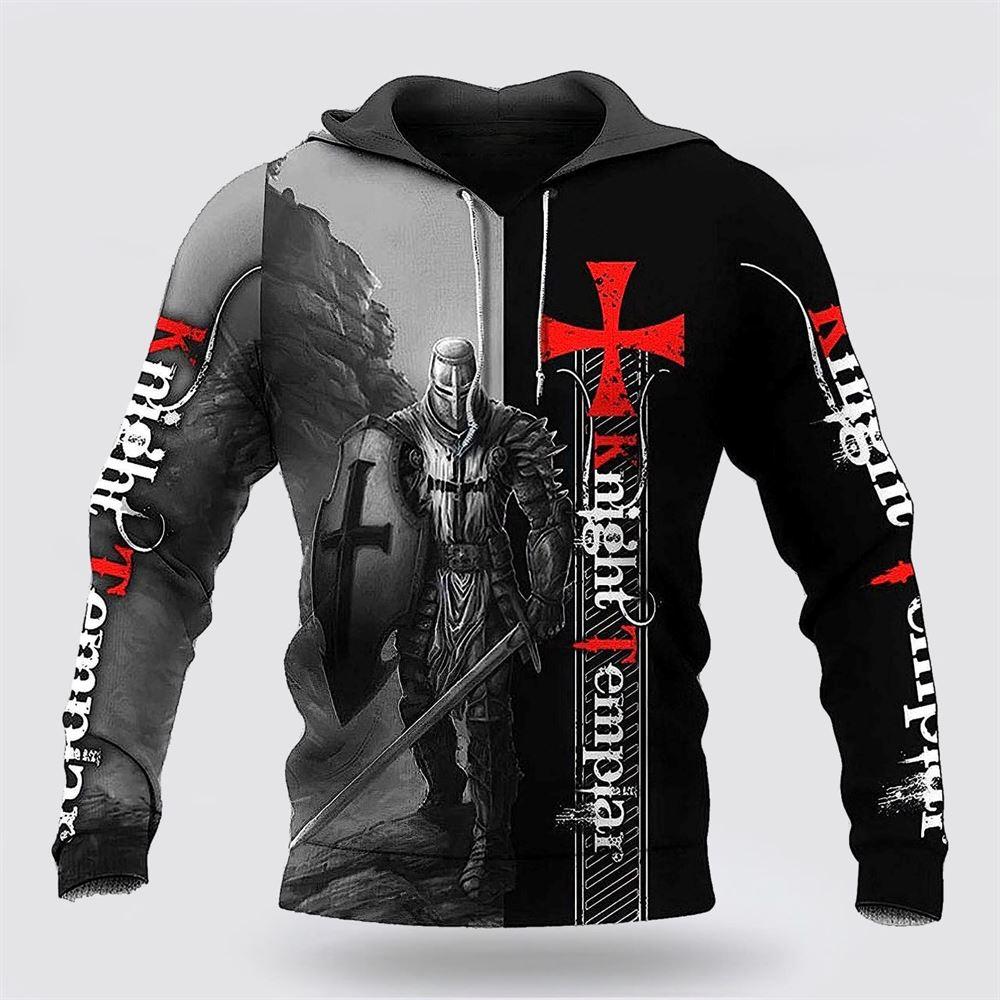 Knight Templar Cross Warrior All Over Print 3D Hoodie – Gifts For Christians Knight Templar Cross Warrior All Over Print 3D Hoodie – Gifts For Christians