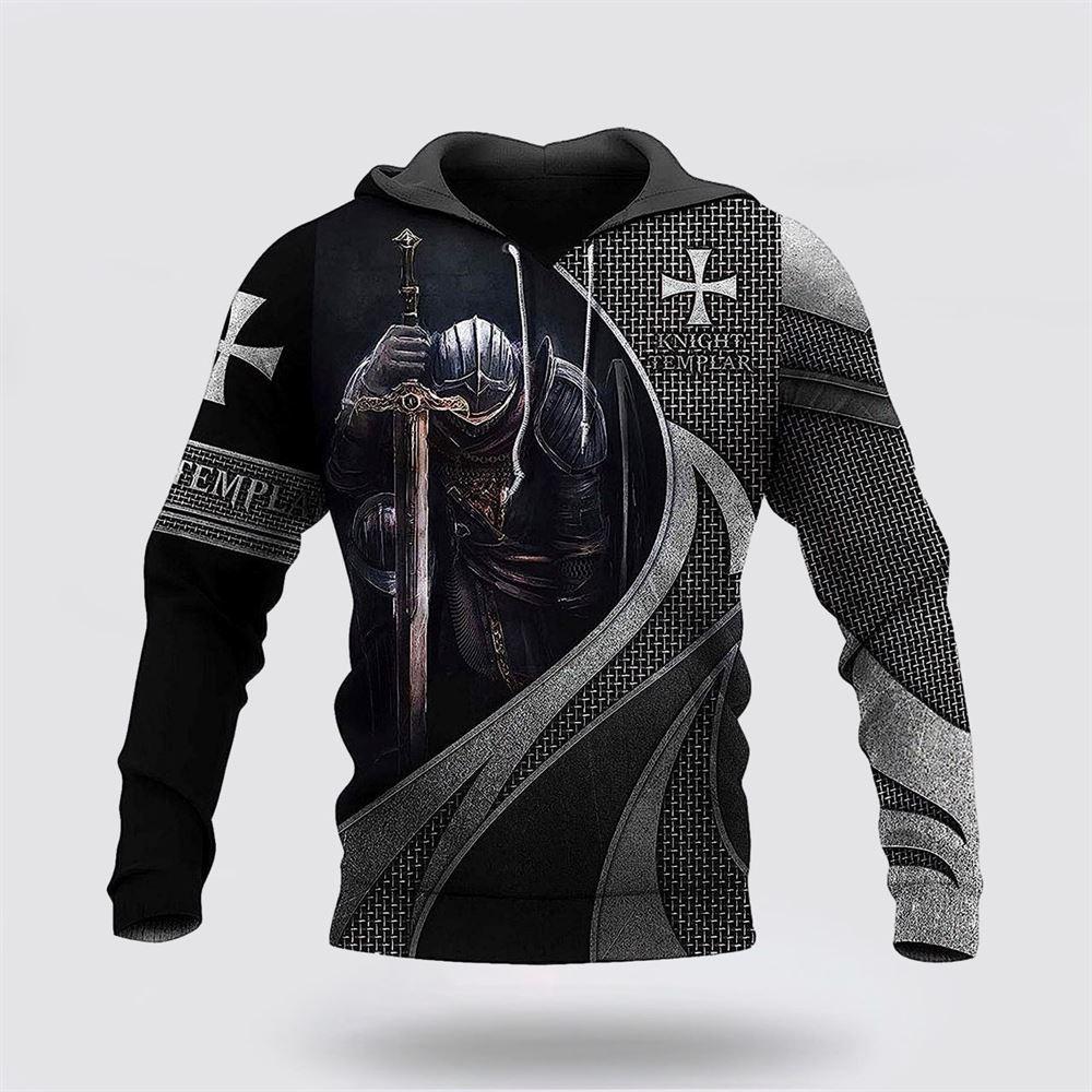 Knight Templar Warrior Cross All Over Print 3D Hoodie – Gifts For Christians Knight Templar Warrior Cross All Over Print 3D Hoodie – Gifts For Christians