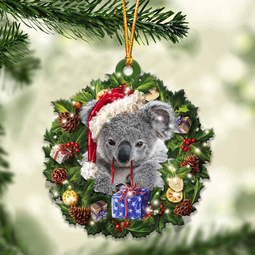 Koala And Christmas Gift For Her Gift For Him Gift For Koala Lover Christmas Plastic Hanging Ornament Koala And Christmas Gift For Her Gift For Him Gift For Koala Lover Christmas Plastic Hanging Ornament