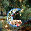 Labrador Retriever Sit On The Blue Moon-Two Sided Christmas Plastic Hanging Ornament Labrador Retriever Sit On The Blue Moon-Two Sided Christmas Plastic Hanging Ornament