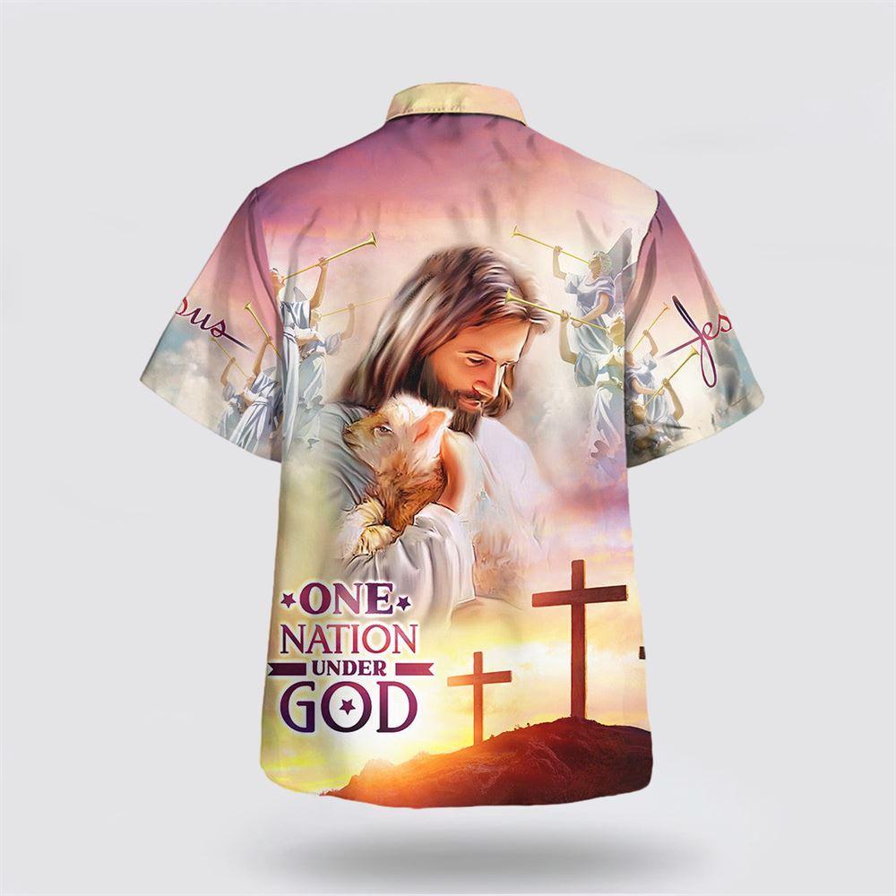 Lamb Of God Jesus Christ One Nation Under God Hawaiian Shirt – Gifts For Jesus Lovers Lamb Of God Jesus Christ One Nation Under God Hawaiian Shirt – Gifts For Jesus Lovers