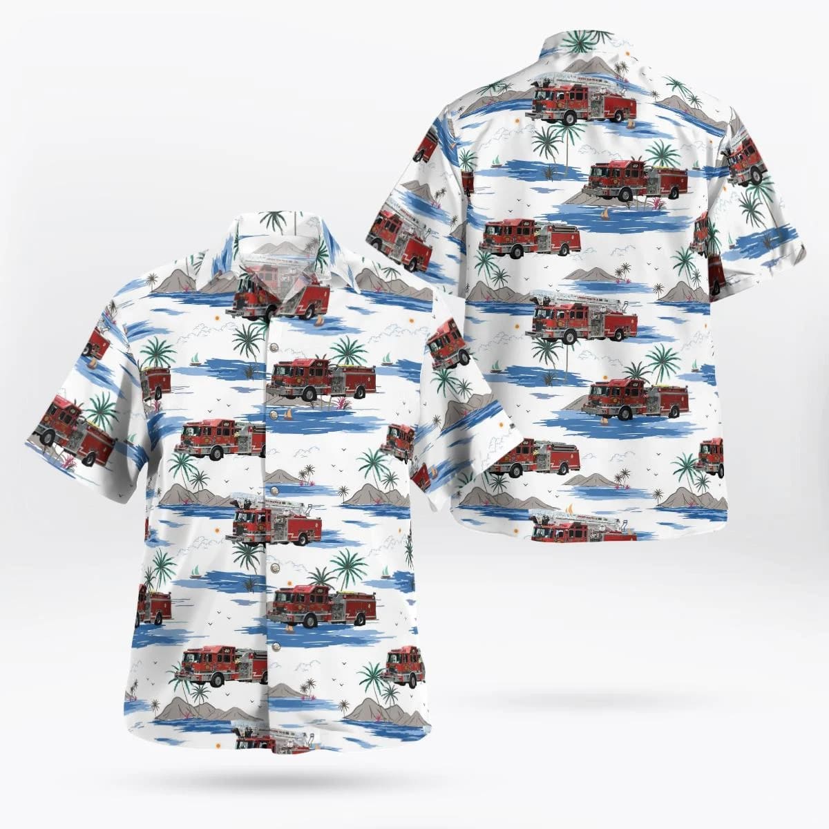 Lawrence Township, NJ, Lawrence Road Fire Company Hawaiian Shirt – Gifts For Firefighters In Lawrence Township, NJ