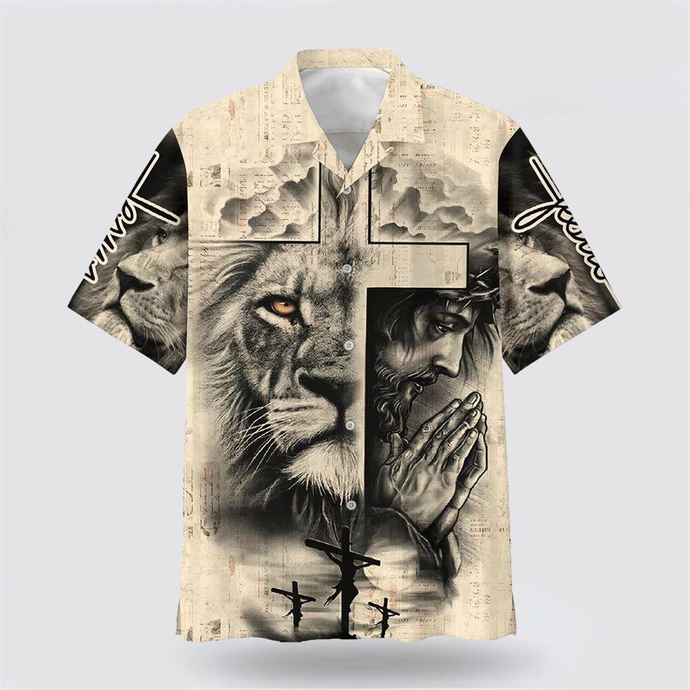 Lion And Jesus Hawaiian Shirt – Gifts For Jesus Lovers Lion And Jesus Hawaiian Shirt – Gifts For Jesus Lovers