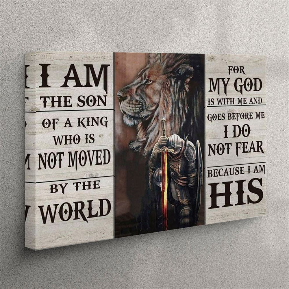 Lion And Warrior Canvas I Am The Son Of A King Wall Art Decor – Christian Wall Art Canvas